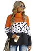 Turtleneck Splicing Chunky Knit Pullover Sweater